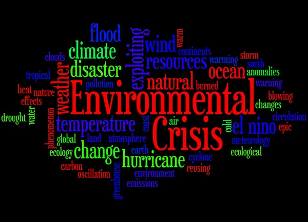 Crise ambiental, conceito de nuvem de palavras 3 — Fotografia de Stock