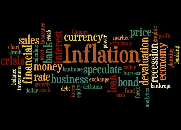 Enflasyon, kelime bulutu kavramı 5 — Stok fotoğraf
