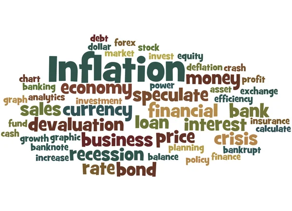 Инфляция, понятие облака слов 6 — стоковое фото