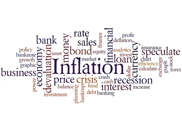 Enflasyon, kelime bulutu kavramı 8 — Stok fotoğraf