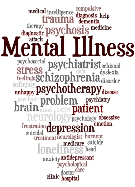 Mental Illness, word cloud concept 2 — Stock Photo, Image