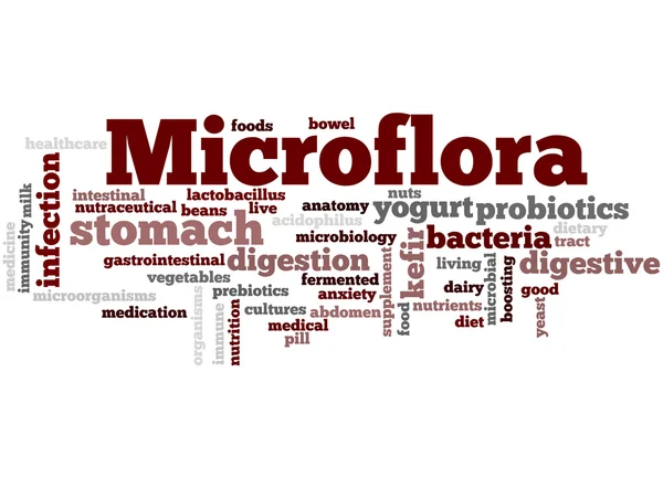 Microflora, konsep awan kata 9 — Stok Foto