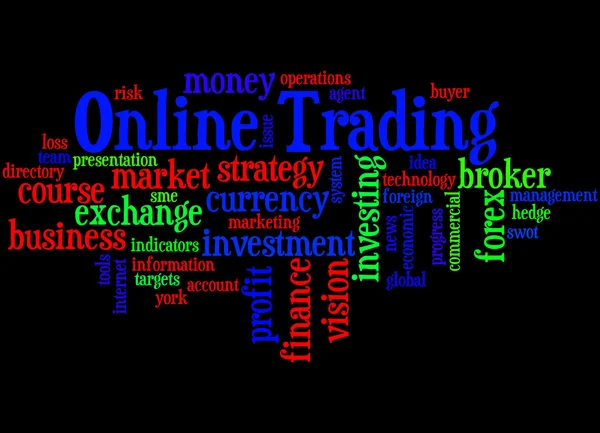 Online Trading, word cloud concept 6 — Stockfoto