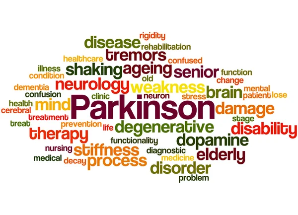 Parkinson-, szó felhő fogalmát — Stock Fotó