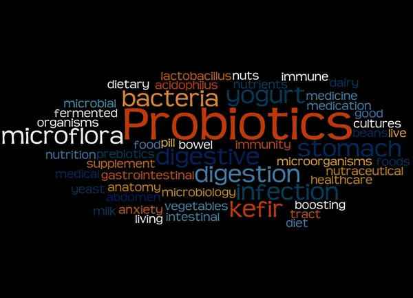 Probióticos, concepto de nube de palabras 3 —  Fotos de Stock