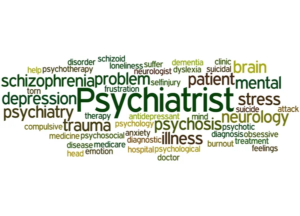 Psychiater, word cloud concept 6 — Stockfoto