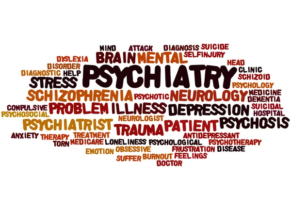 Psychiatry, word cloud concept 3 — Stock Photo, Image