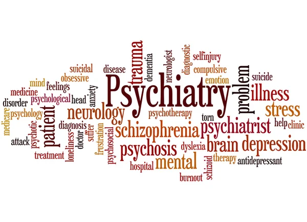Psychiatrie, word cloud concept 5 — Stockfoto
