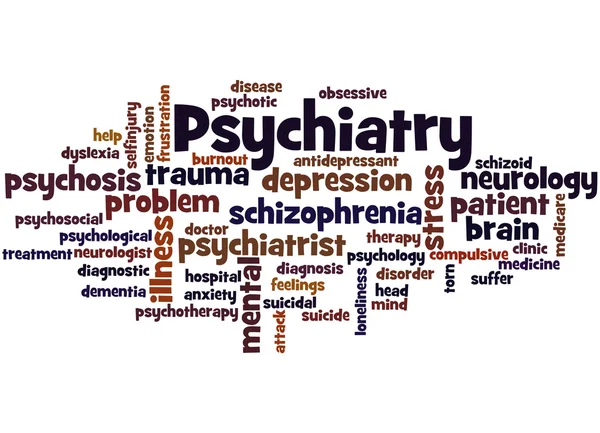 Psychiatrie, word cloud concept 7 — Stockfoto