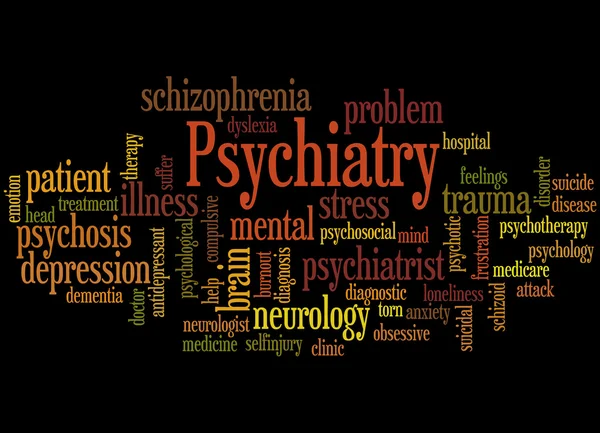 Psychiatry, word cloud concept 8 — Stock Photo, Image