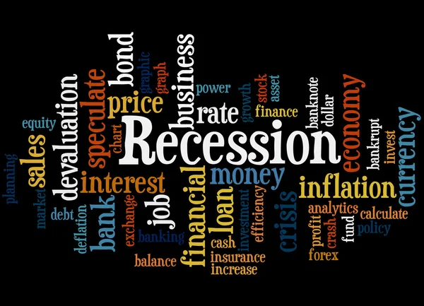 Recession, word cloud concept 5 — Stock Photo, Image