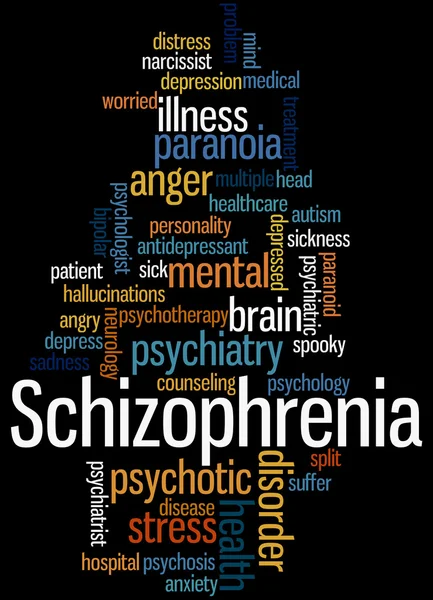 Schizofrenia, słowo cloud koncepcja 2 — Zdjęcie stockowe
