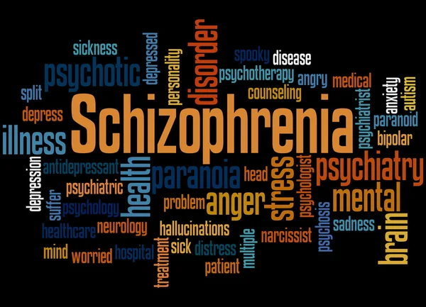 Schizophrenie, Wort Wolke Konzept 6 — Stockfoto