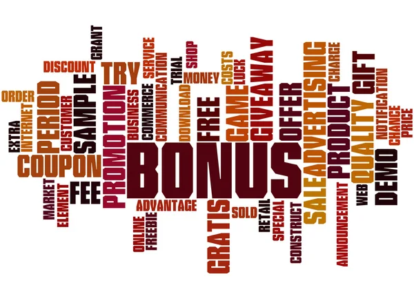 Bonus, word cloud concept 7 — Stock Photo, Image