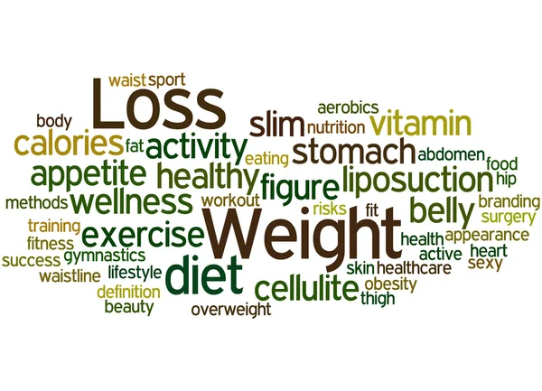 다이어트 및 체중 감소, 워드 클라우드 개념 — 스톡 사진