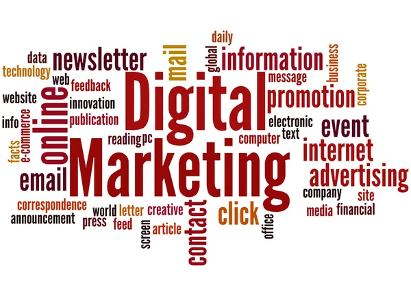 Marketing digital, conceito de nuvem de palavras 3 — Fotografia de Stock