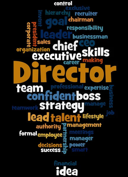 Directeur, word cloud concept 6 — Stockfoto