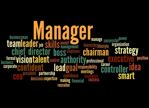 Manager, concepto de nube de palabras 2 — Foto de Stock