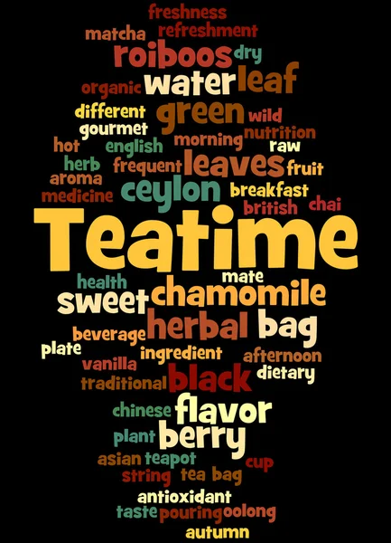 Teatime, Word Cloud Konzept — Stockfoto