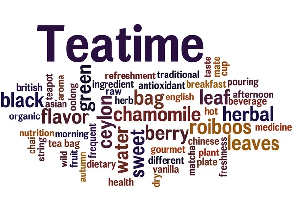 Teatime, Wort Wolke Konzept 7 — Stockfoto
