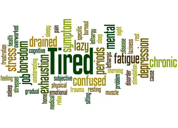 Tired, word cloud concept 7 — Stock Photo, Image