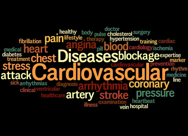 Herz-Kreislauf-Erkrankungen, Word Cloud Konzept 3 — Stockfoto