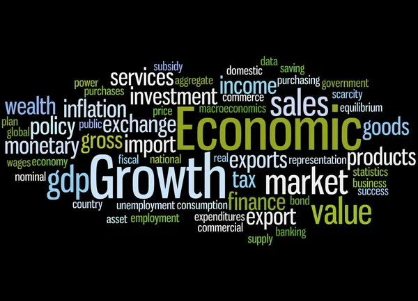 Economische groei, word cloud concept — Stockfoto