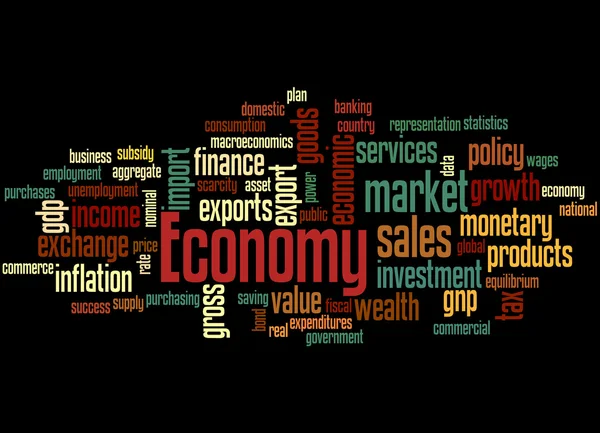 経済、単語クラウド コンセプト 6 — ストック写真