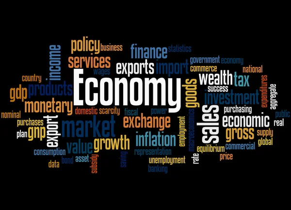 Οικονομίας, λέξη σύννεφο έννοια 7 — Φωτογραφία Αρχείου