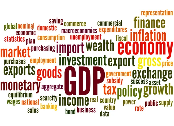PIB - Producto Interior Bruto, concepto de nube de palabras 5 — Foto de Stock