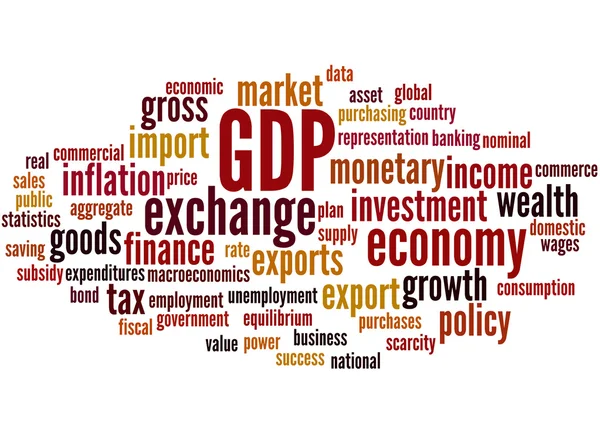 PIB - Producto Interior Bruto, concepto de nube de palabras 9 —  Fotos de Stock