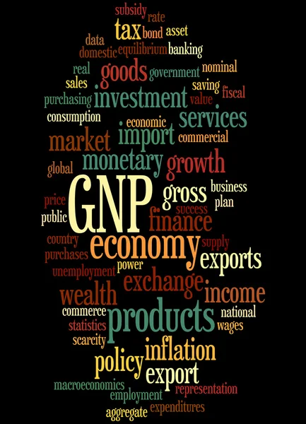 ΑΕΠ - ακαθάριστο εθνικό προϊόν, λέξη έννοια σύννεφο 9 — Φωτογραφία Αρχείου