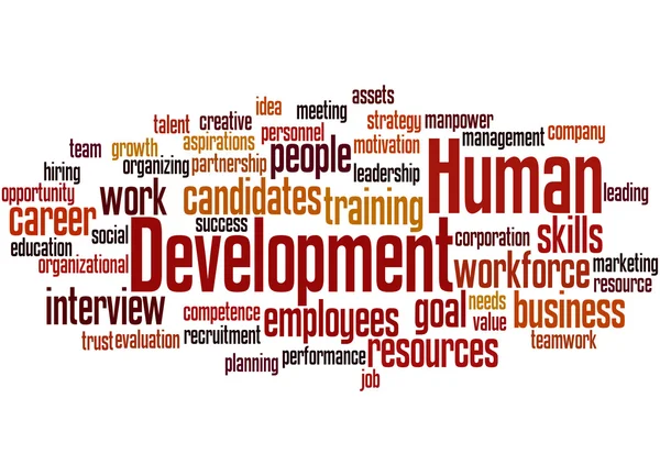 Mänsklig utveckling, ordet cloud koncept — Stockfoto