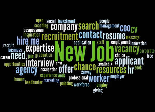 Νέες θέσεις εργασίας, λέξη έννοια σύννεφο 2 — Φωτογραφία Αρχείου