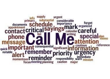 Call Me, word cloud concept 7 clipart