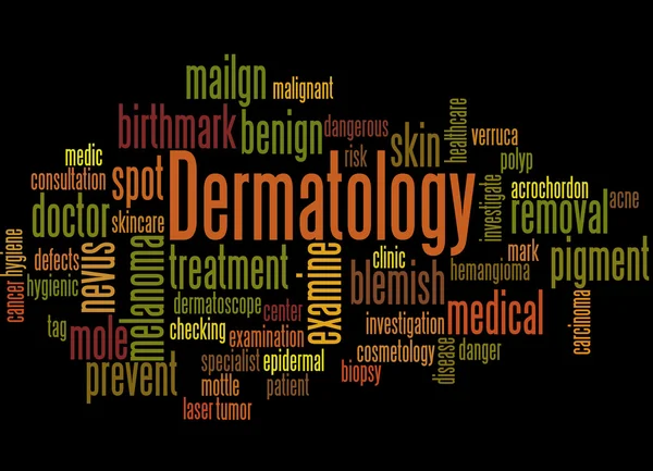 Dermatology, word cloud concept 2 — Zdjęcie stockowe