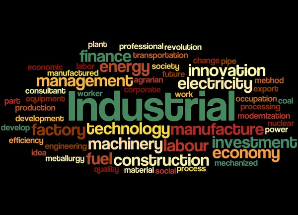 Industriële, word cloud concept 6 — Stockfoto