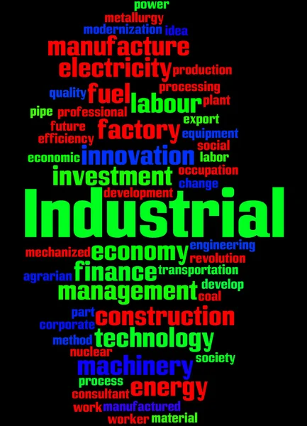 Industriële, word cloud concept 7 — Stockfoto