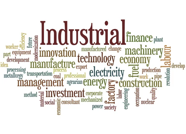 Industriële, word cloud concept 8 — Stockfoto