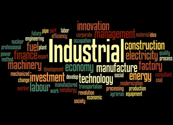 Concetto industriale, word cloud — Foto Stock