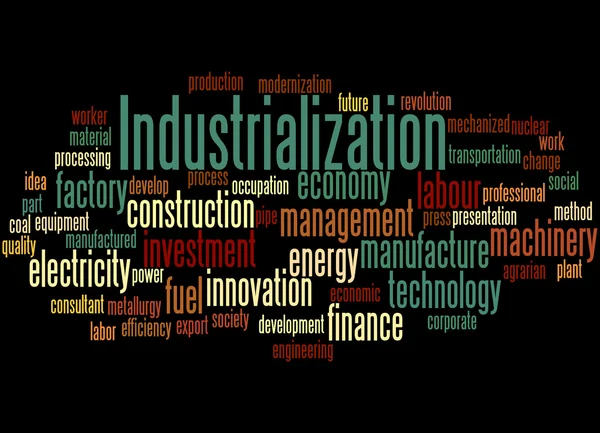 Industrializace, slovo mrak koncepce 5 — Stock fotografie