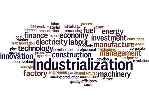 Industrialization, word cloud concept 7 — Stock fotografie