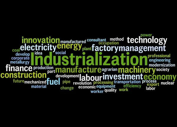 Industrialisierung, Word Cloud Konzept — Stockfoto