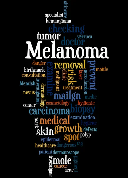 Melanoma, concepto de nube de palabras 4 —  Fotos de Stock