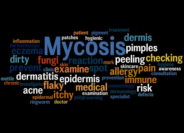 Mycosis, word cloud concept 6 — Stock Photo, Image