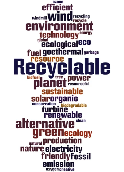 Recyclable, word cloud concept 5 — Zdjęcie stockowe