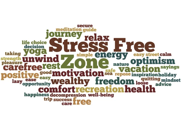 Zona Livre de Estresse, conceito de nuvem de palavras 3 — Fotografia de Stock
