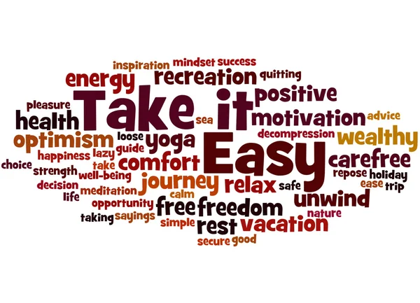 Take it Easy, word cloud concept 4 — Stock Photo, Image