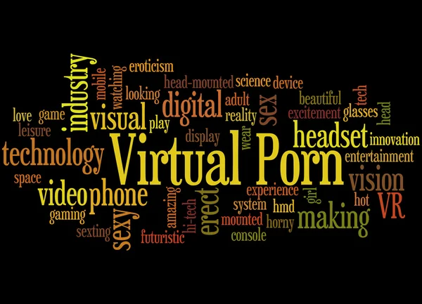 Virtuální porno, slovo mrak koncepce — Stock fotografie