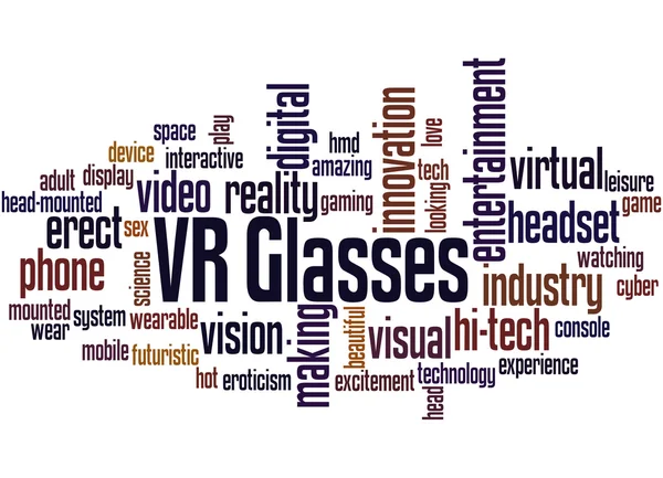 VR γυαλιά, σύννεφο λέξη έννοια 7 — Φωτογραφία Αρχείου